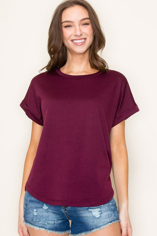 Rolled Sleeve Top