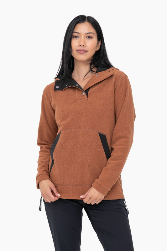 Textured Fleece Pullover Hoodie