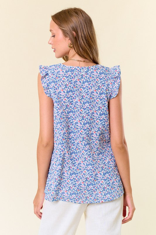 Blossom Breeze Ruffle Sleeve Top