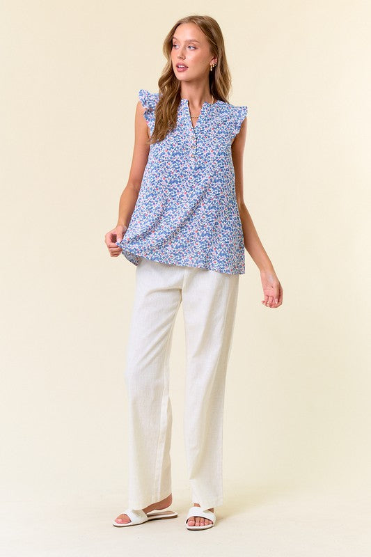 Blossom Breeze Ruffle Sleeve Top