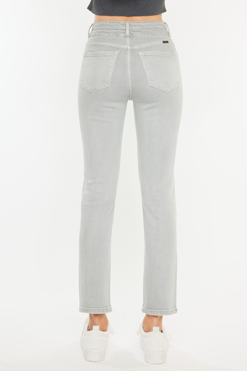 KanCan High-Rise Gray Slim Straight Jeans