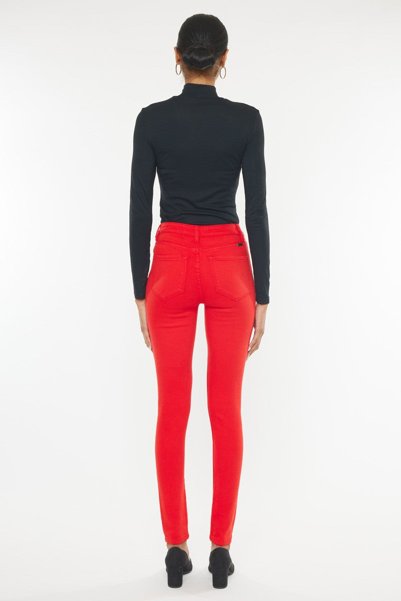 KanCan Gemma High-Rise R&B Red Skinny Jeans