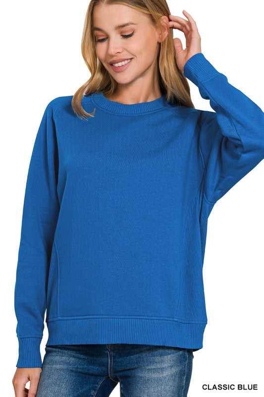 Classic Blue Relaxed-Fit Crewneck Sweatshirt