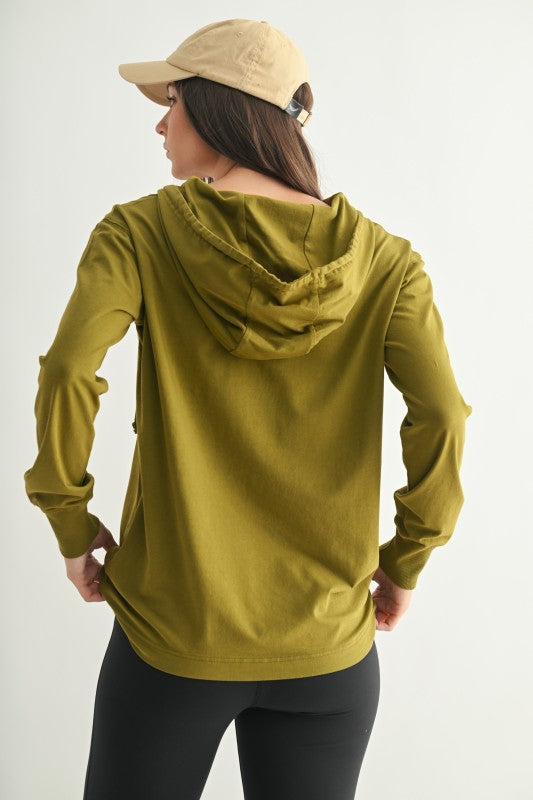Mono B Ridgeline Pima Cotton Henley Hoodie