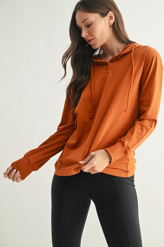 Mono B Ridgeline Pima Cotton Henley Hoodie