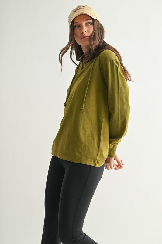 Mono B Ridgeline Pima Cotton Henley Hoodie