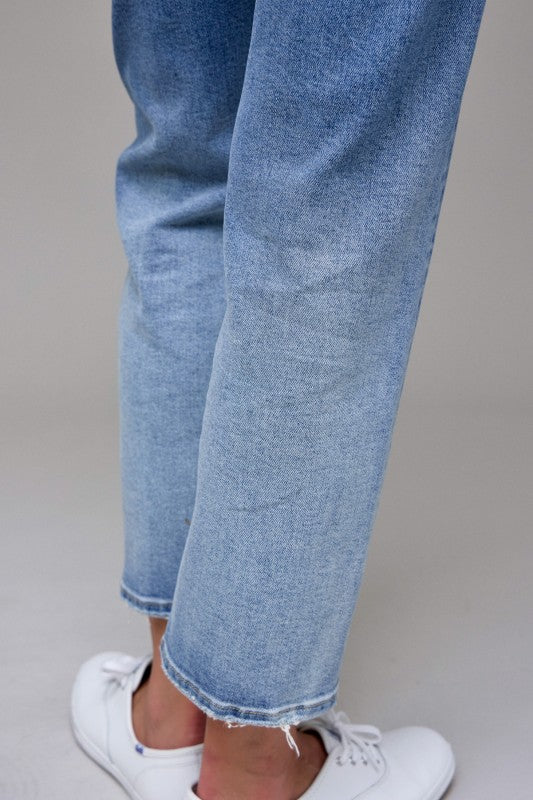 Medium Wash High Rise Comfort Straight Jeans – Hidden Jeans