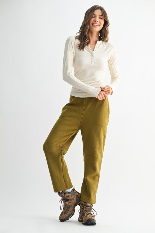 Mono B Essential Long-sleeved Micro-Ribbed Henley Top