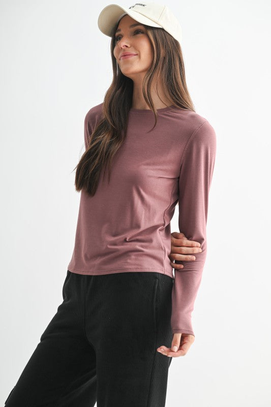 Mono B Luxe Line Long Sleeve Top