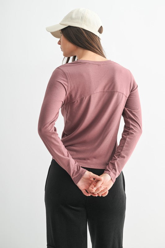 Mono B Luxe Line Long Sleeve Top