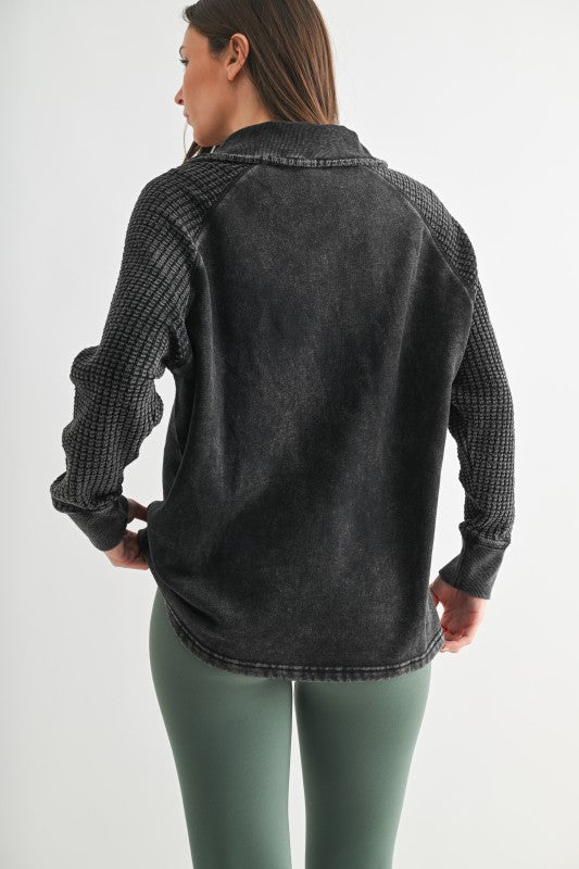 Mono B Duality Waffle Knit Henley