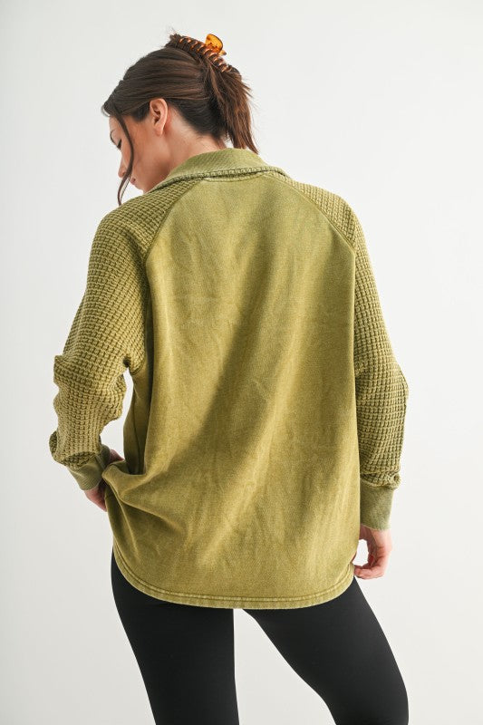 Mono B Duality Waffle Knit Henley