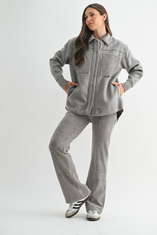 Mono B Terrainmix Corduroy & Fleece Shacket