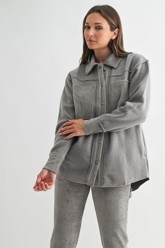 Mono B Terrainmix Corduroy & Fleece Shacket