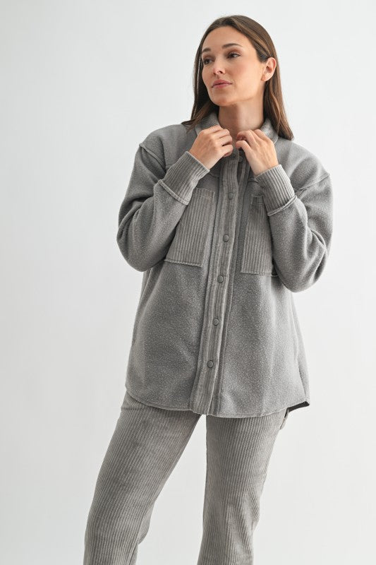 Mono B Terrainmix Corduroy & Fleece Shacket