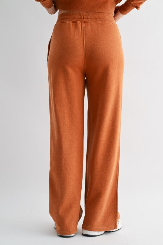 Mono B Mineral Wash Luxe Wide-Leg Sweatpants