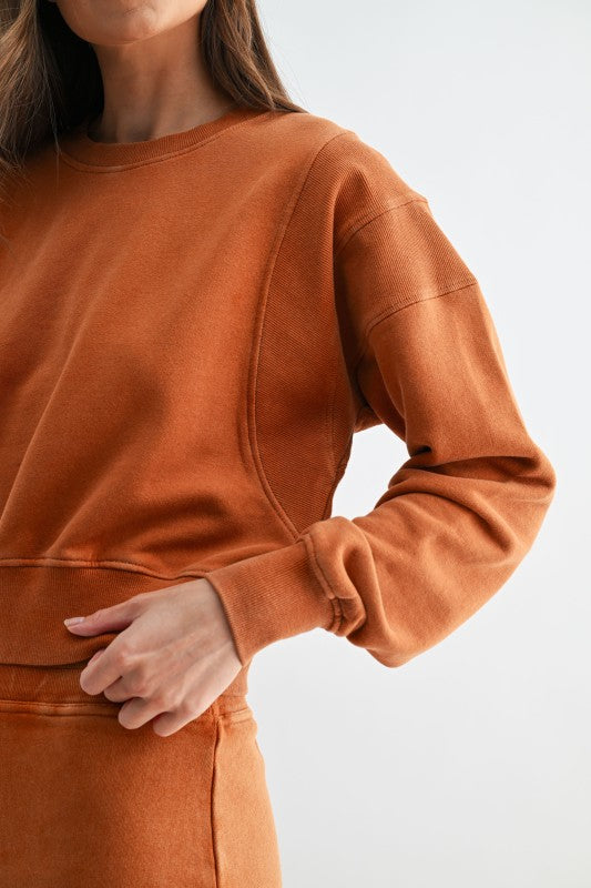 Mono B Mineral Wash Cropped Sweatshirt