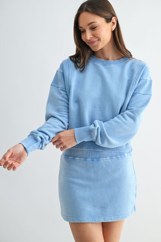 Mono B Mineral Wash Cropped Sweatshirt