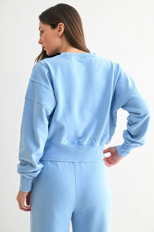 Mono B Mineral Wash Cropped Sweatshirt