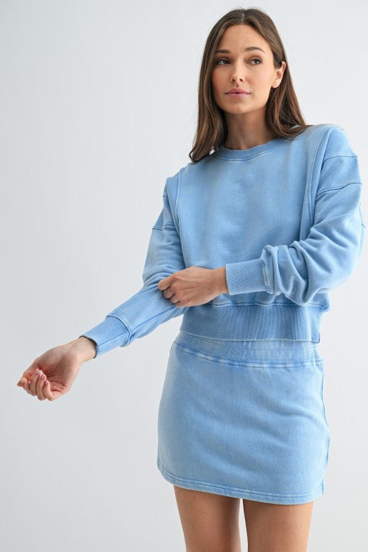 Mono B Mineral Wash Cropped Sweatshirt
