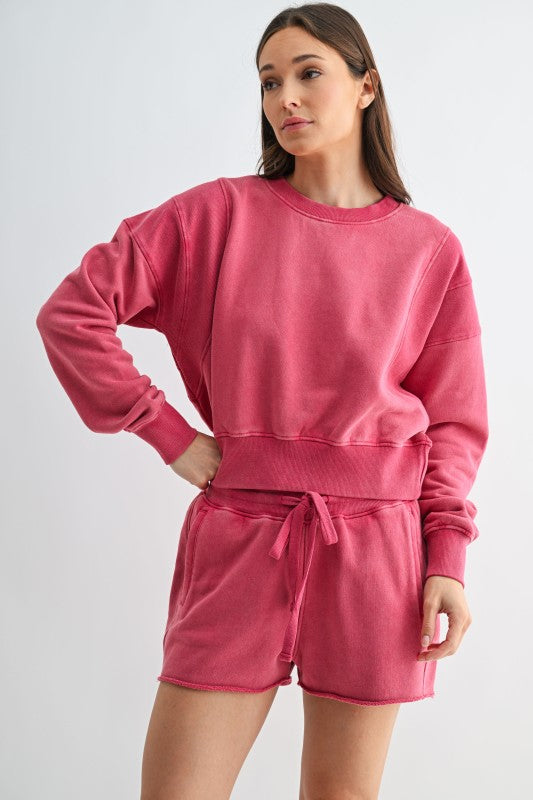 Mono B Mineral Wash Cropped Sweatshirt