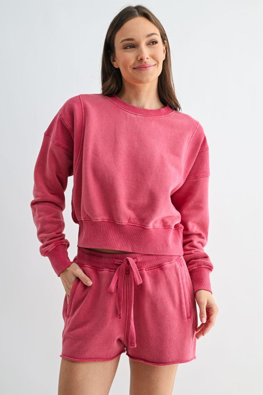 Mono B Mineral Wash Cropped Sweatshirt