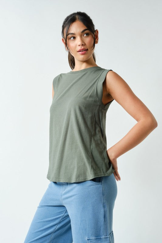 MONO B Terra Wash Pima Muscle Tank – Eldergreen