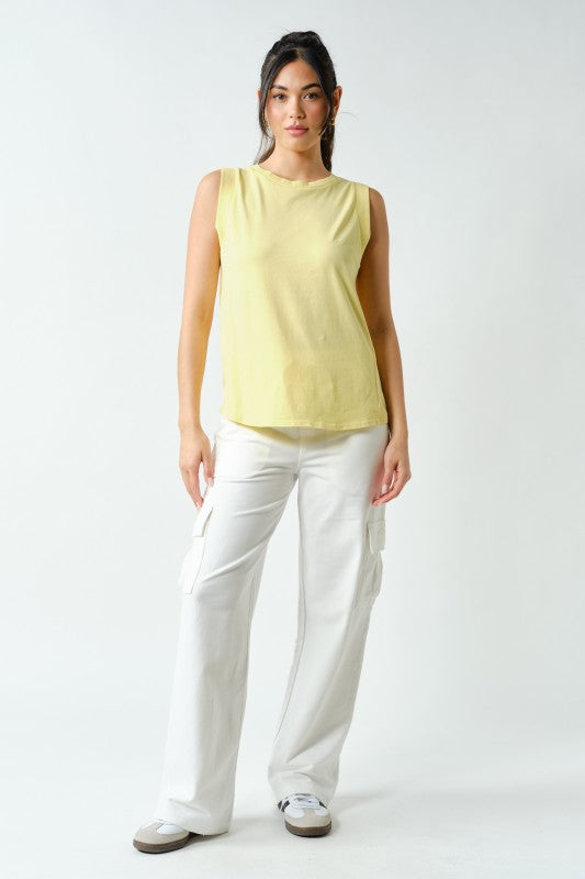 MONO B Terra Wash Pima Muscle Tank – Yellow