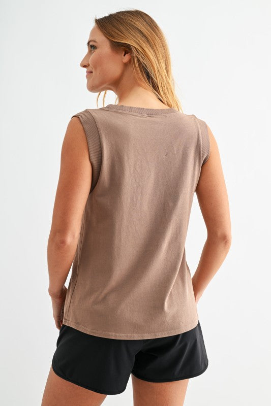 MONO B Terra Wash Pima Muscle Tank – Silken Taupe