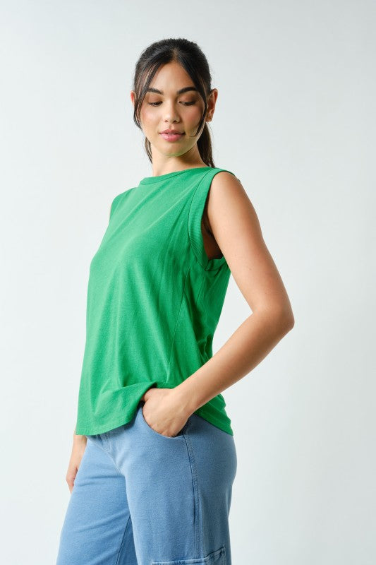 MONO B Terra Wash Pima Muscle Tank – Green