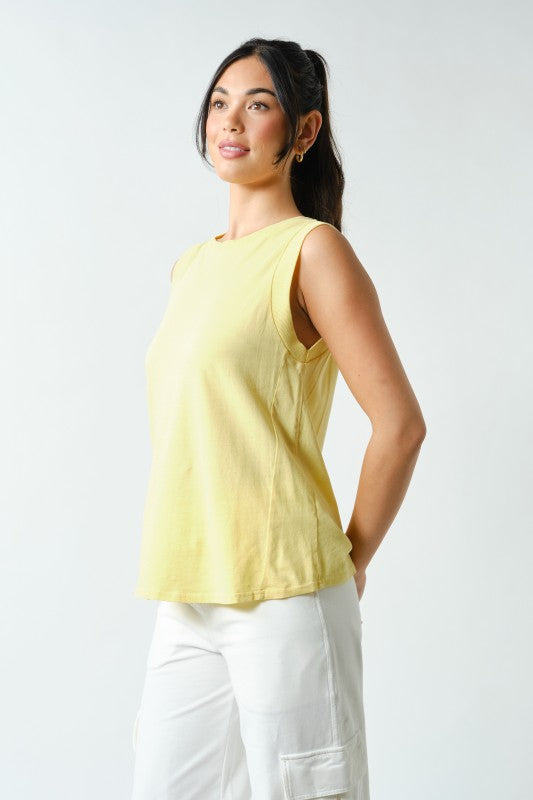 MONO B Terra Wash Pima Muscle Tank – Yellow