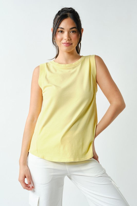 MONO B Terra Wash Pima Muscle Tank – Yellow