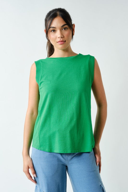 MONO B Terra Wash Pima Muscle Tank – Green
