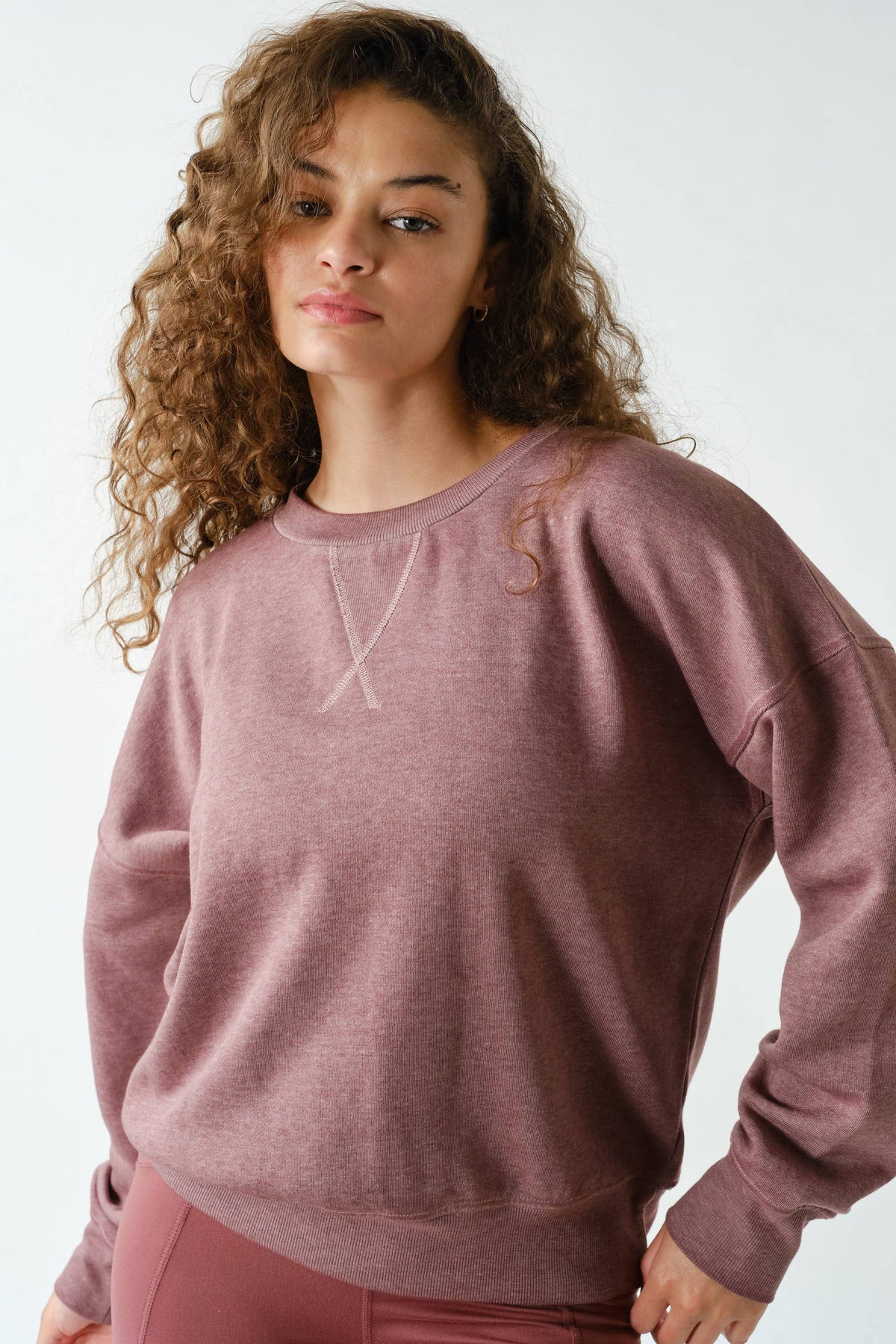 Mono B Coffee Bean Burned Out Crewneck Sweater