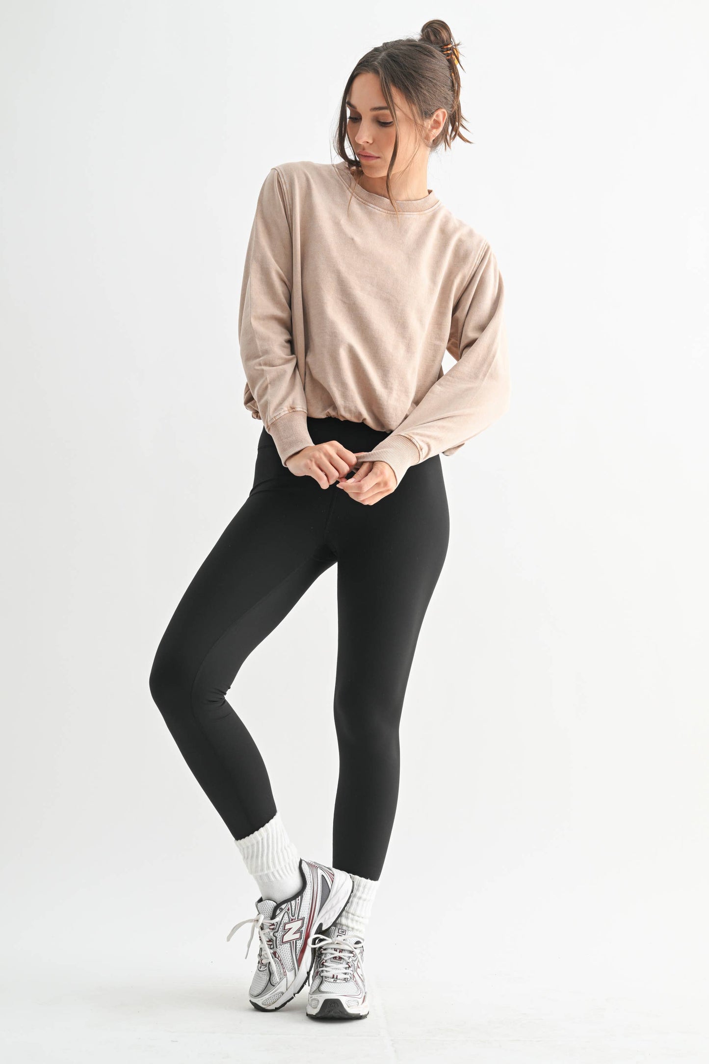 Mono B Mineral Cloud Bubble Hem Pullover