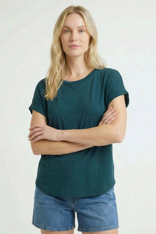 Terry Knit Roll Sleeve Tee