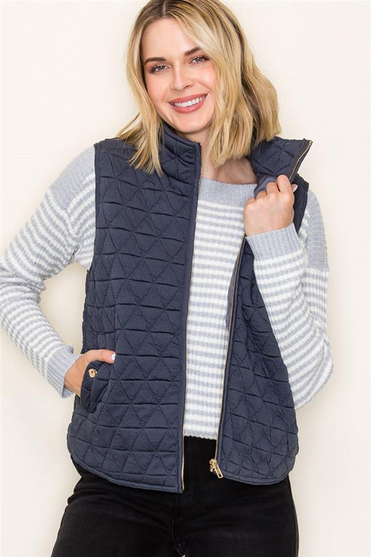 Charcoal Quilted Vest