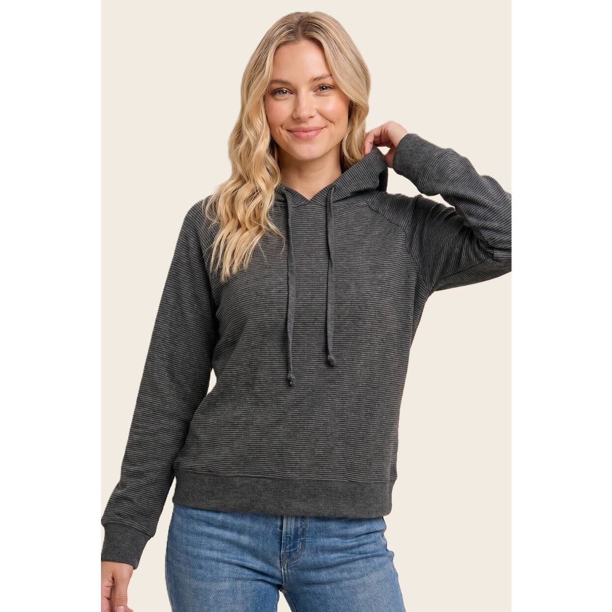 Black Pinstriped Hoodie