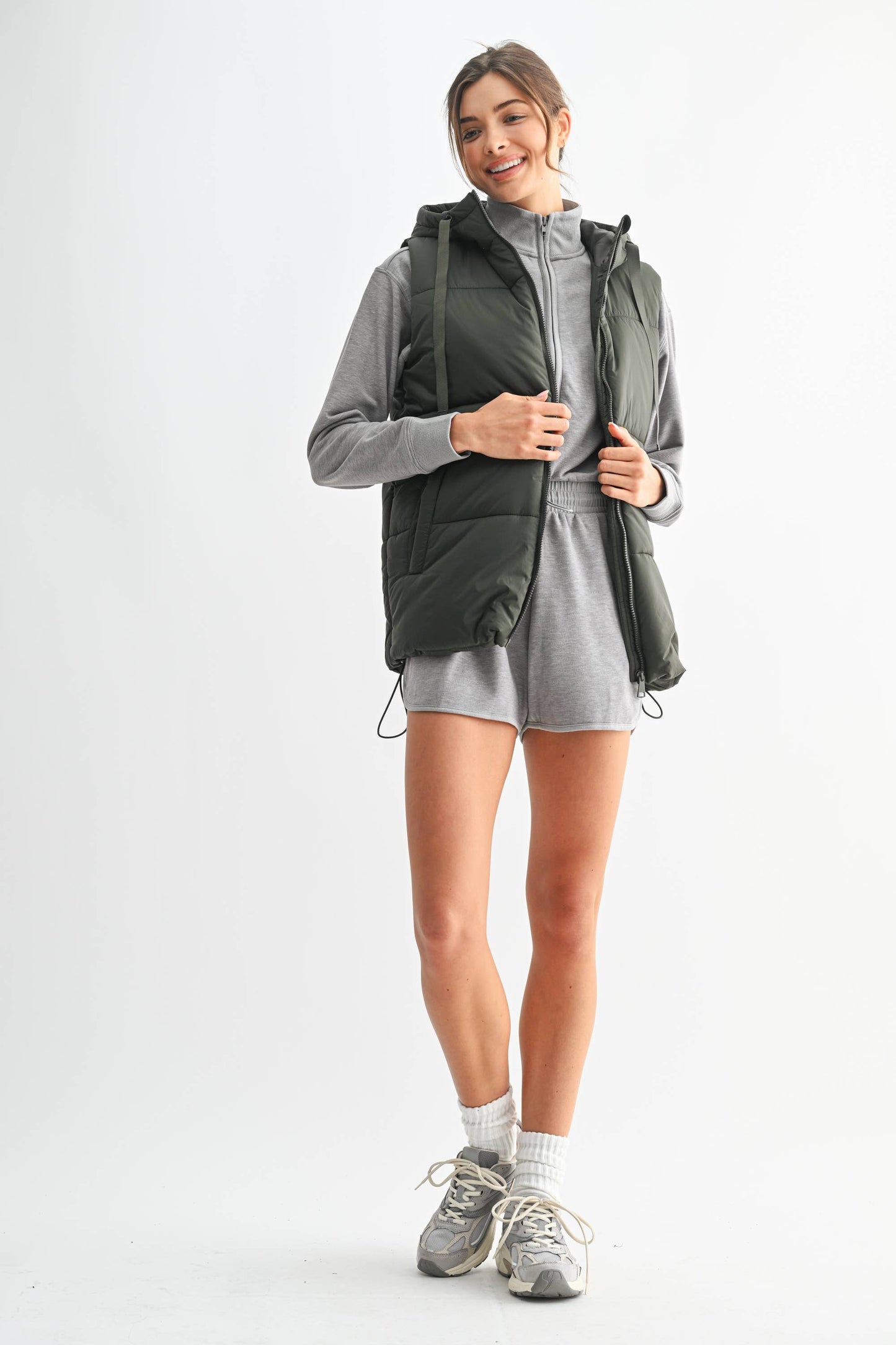 Mono B Longline High Neck Padded Vest