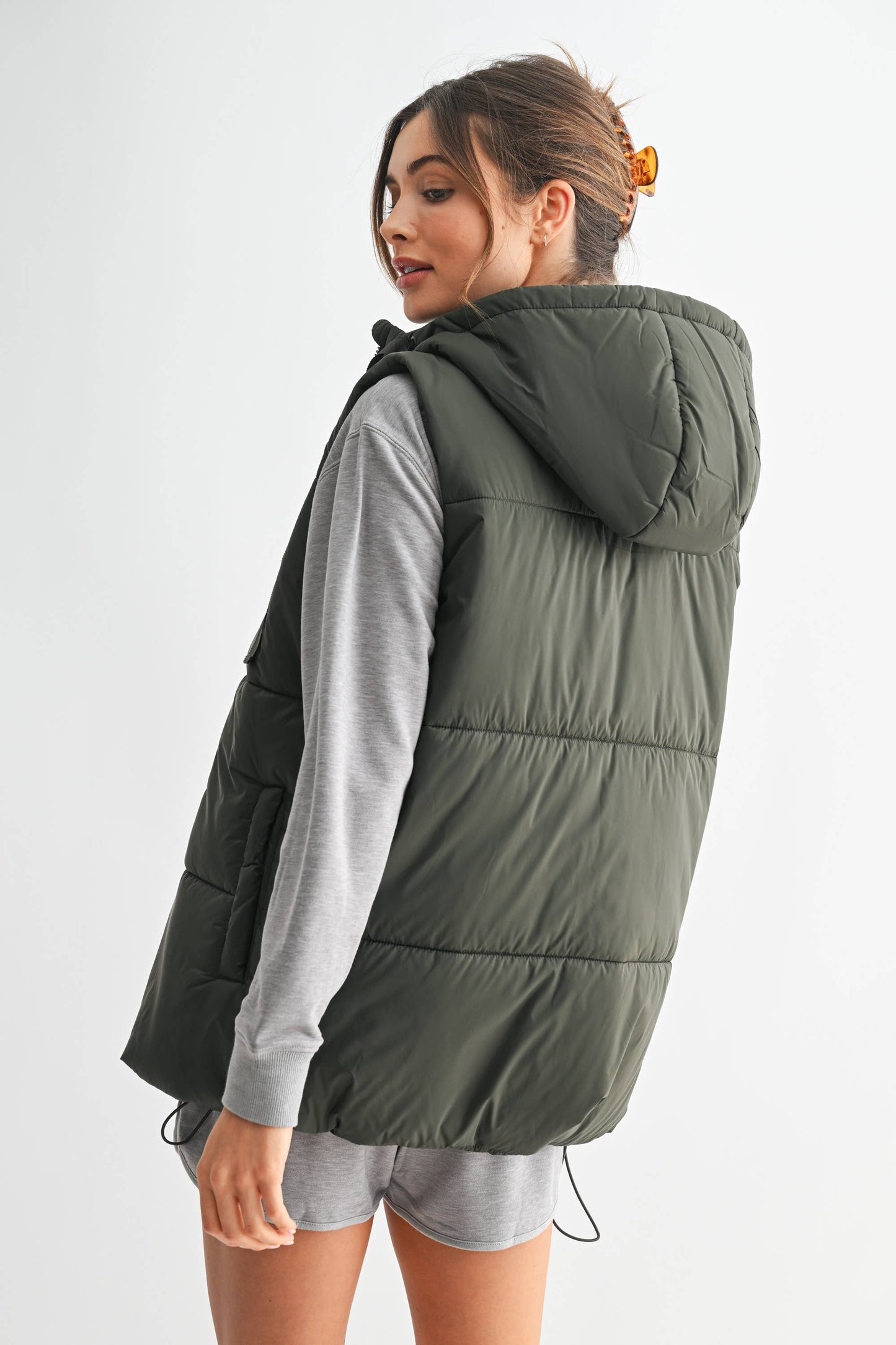 Mono B Longline High Neck Padded Vest