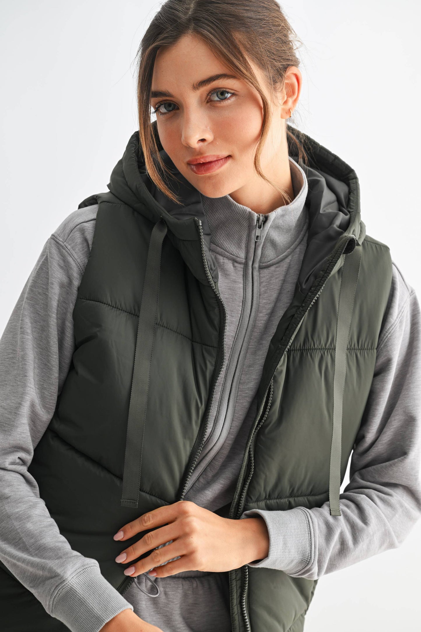 Mono B Longline High Neck Padded Vest