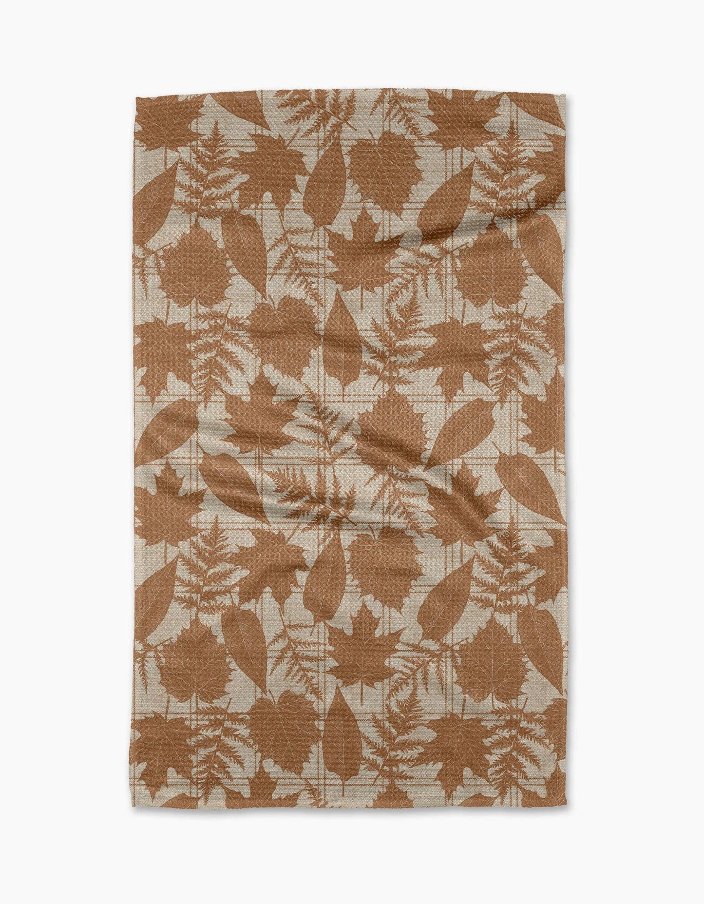Autumnal Leaves Gold Tea Towel