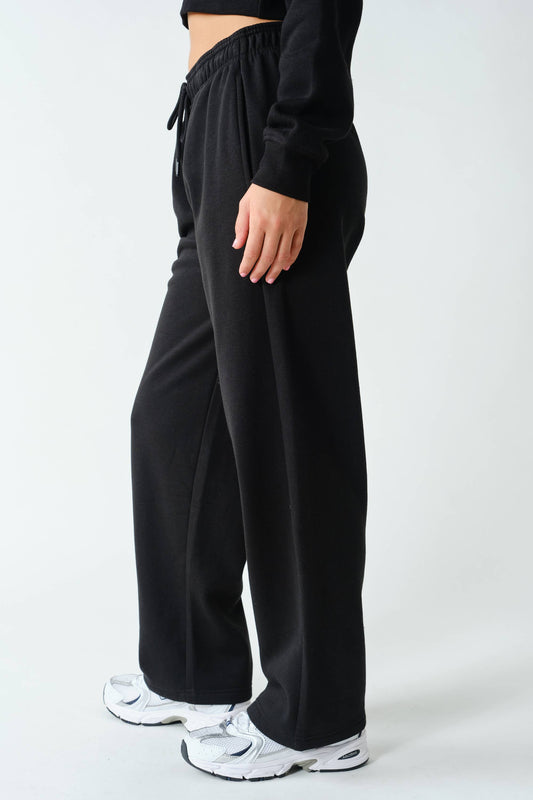 Mono B Black Fleece Relaxed Fit Sweatpant
