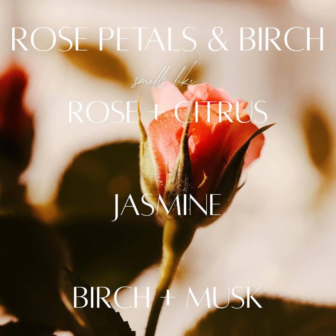 Rose Petals & Birch - Flower Reed Diffuser: Flower Diffuser - 4 oz (boxed with reeds)
