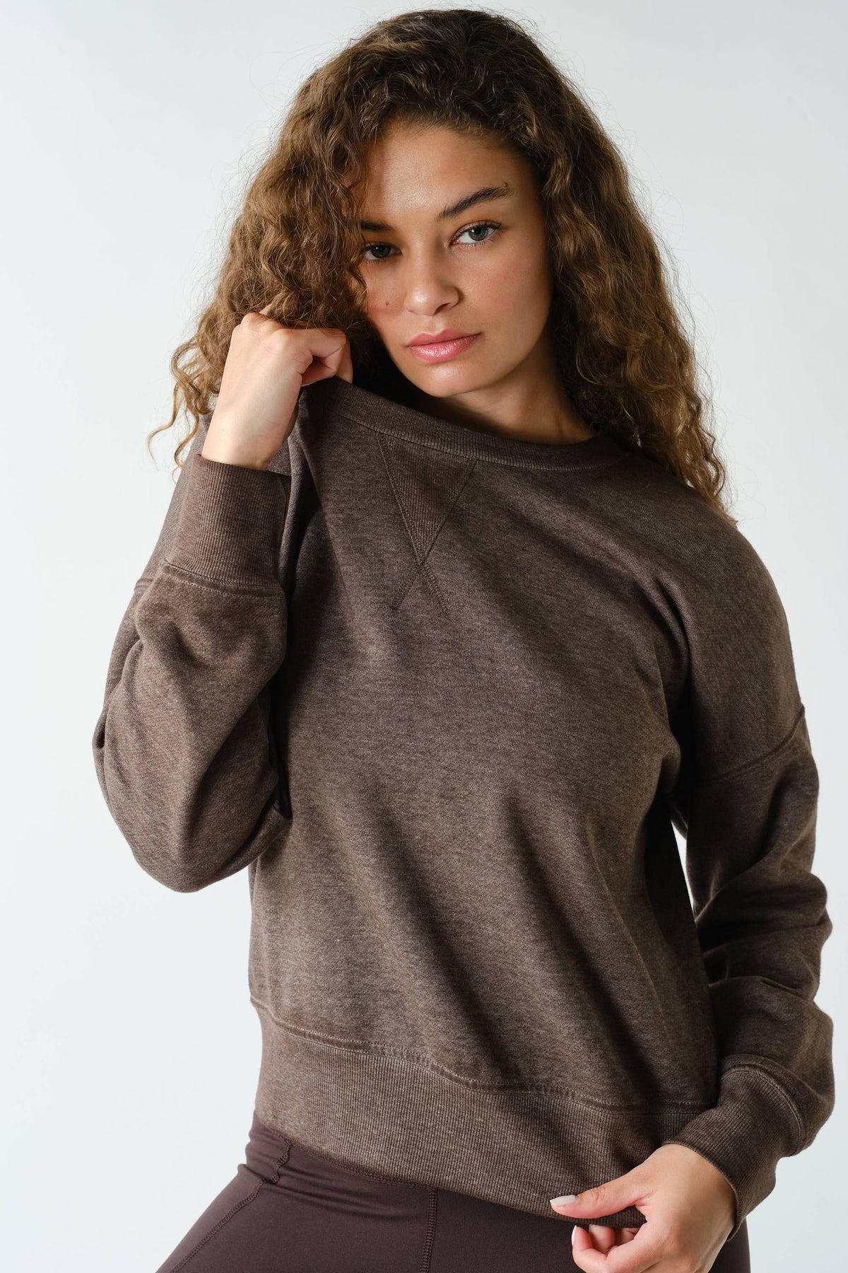 Mono B Coffee Bean Burned Out Crewneck Sweater