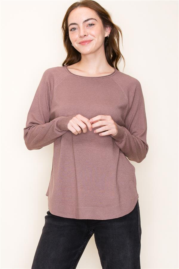Boat Neck High Low Sweater