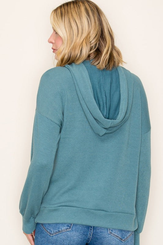 Monaco Rib Hoodie Top