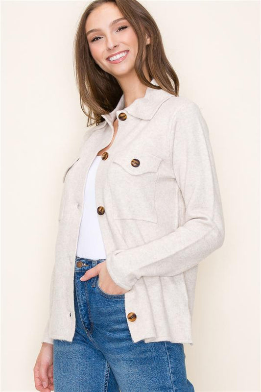 Button Down Sweater Jacket