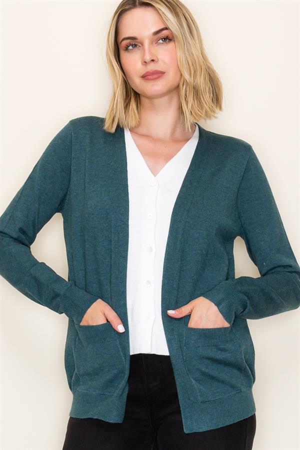 Jade 2Fer Layered V-Neck Button Down Sweater Cardigan