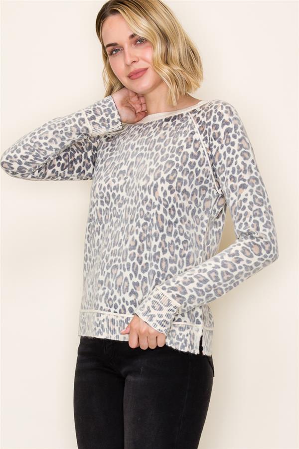 Brown Leopard Print Sweater